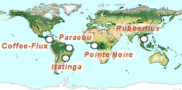 localisation des sites ateliers tropicaux