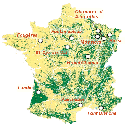 Localisation des sites ateliers en m�tropole